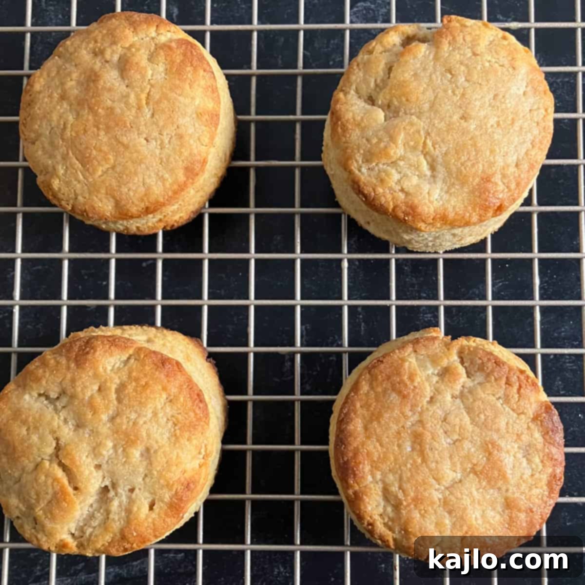 Freshly baked protein biscuits brushed with melted butter, ready to serve.