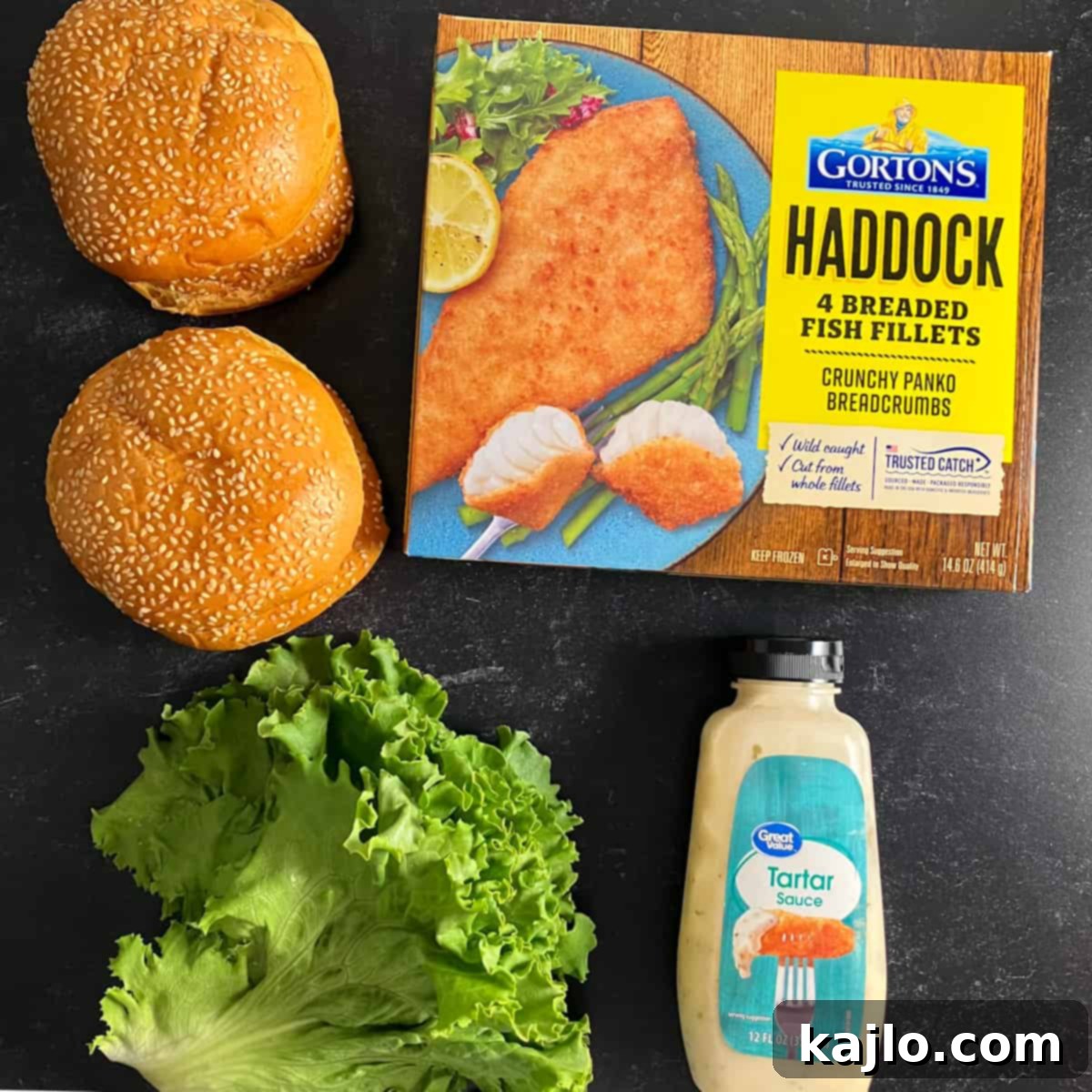Ingredients for Hardee's Fish Sandwich copycat recipe: fish fillets, buns, lettuce, tartar sauce
