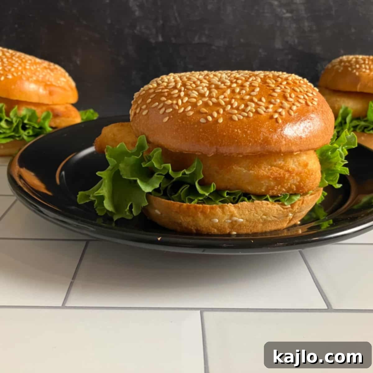 Hardee's fish sandwich on a table ready to eat