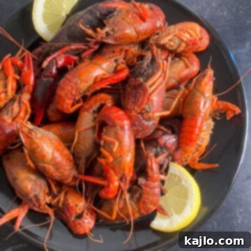 Air fryer frozen crawfish, beautifully cooked and ready to eat