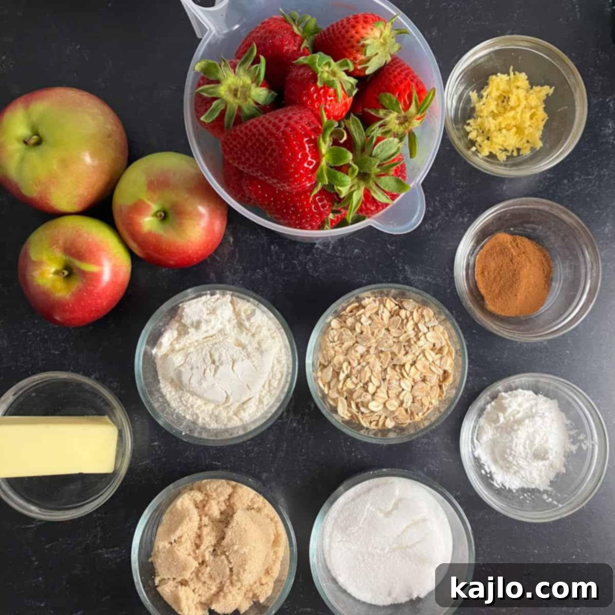 Apple Strawberry Crisp 3 strawberry apple crisp ingredients