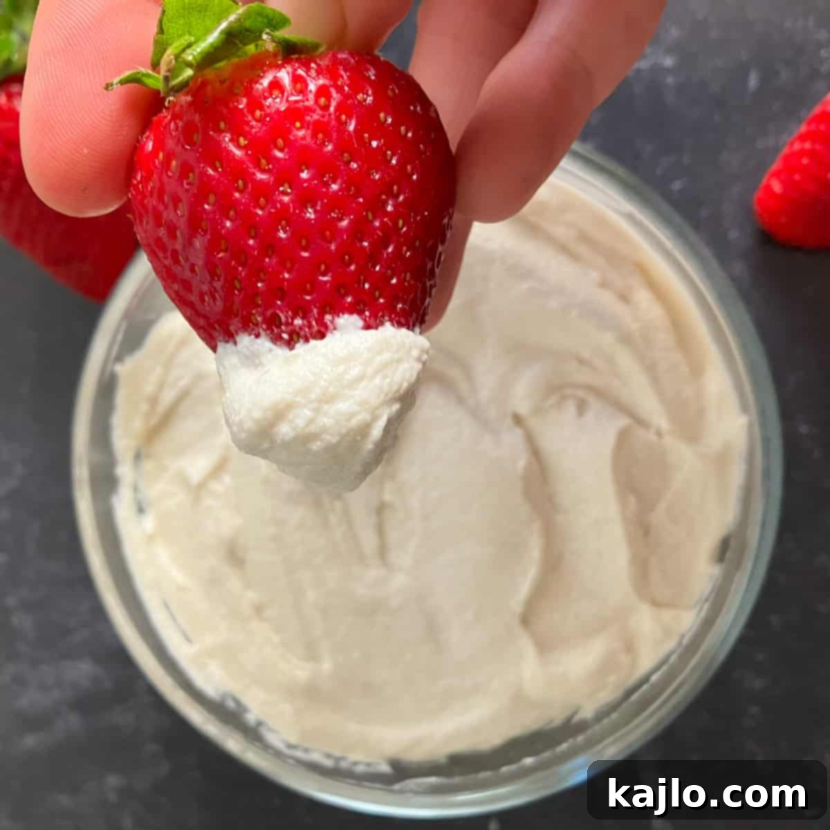 Homemade Vegan Mascarpone 7 Dairy free mascarpone served in a bowl with fresh berries