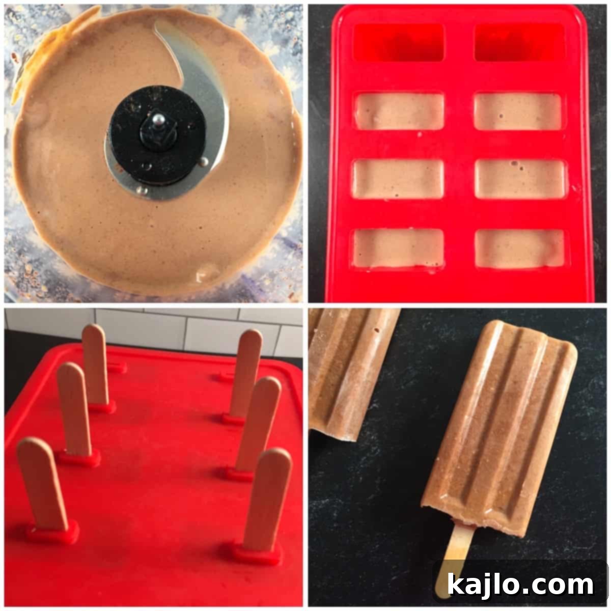 Sugar-Free Vegan Banana Popsicles 5 Step-by-step process of making sugar free banana pops.