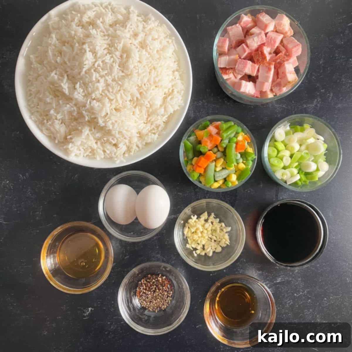 Perfect Leftover Pork Belly Fried Rice 3 pork belly fried rice ingredients