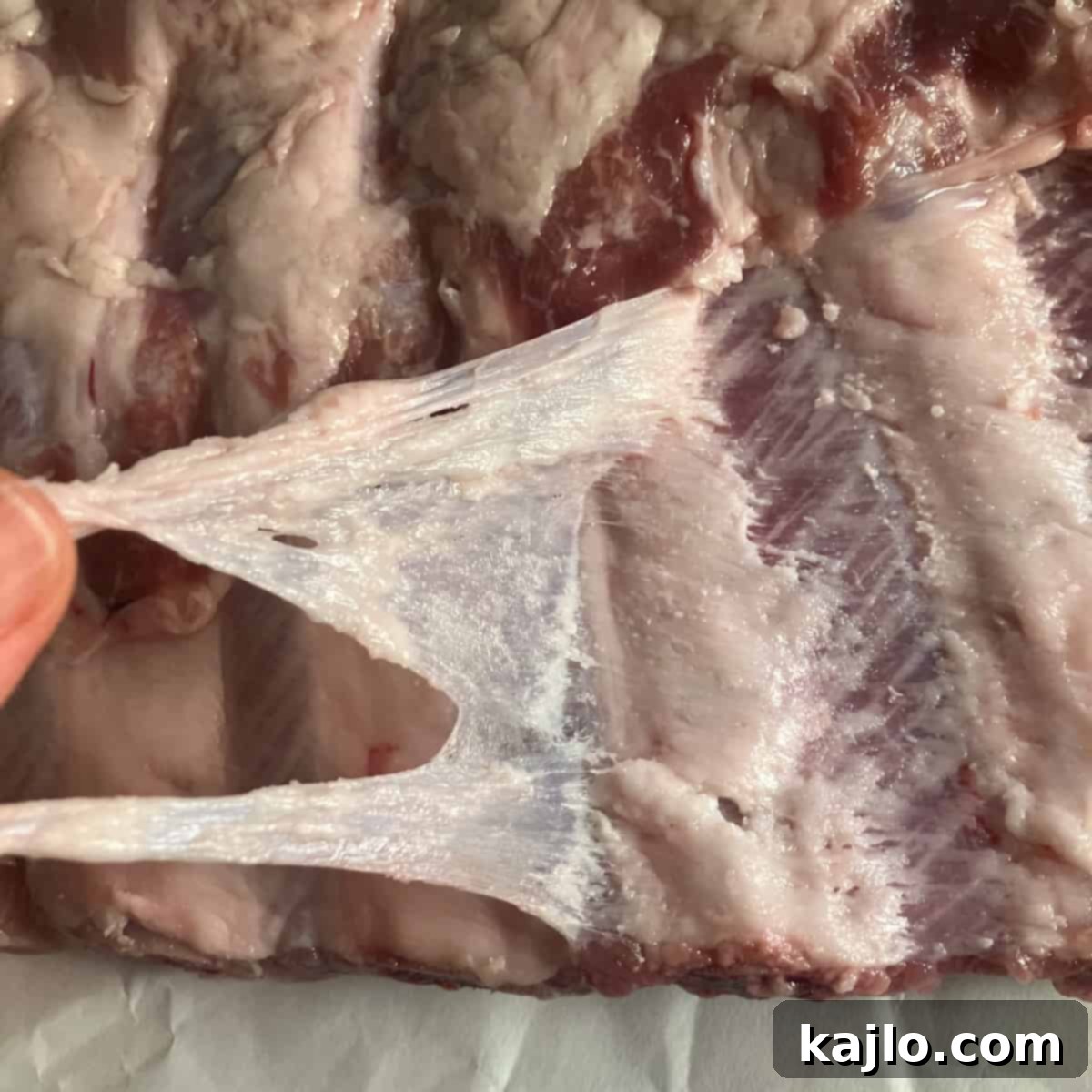 Fall-Off-The-Bone Oven St Louis Ribs 5 removing silverskin