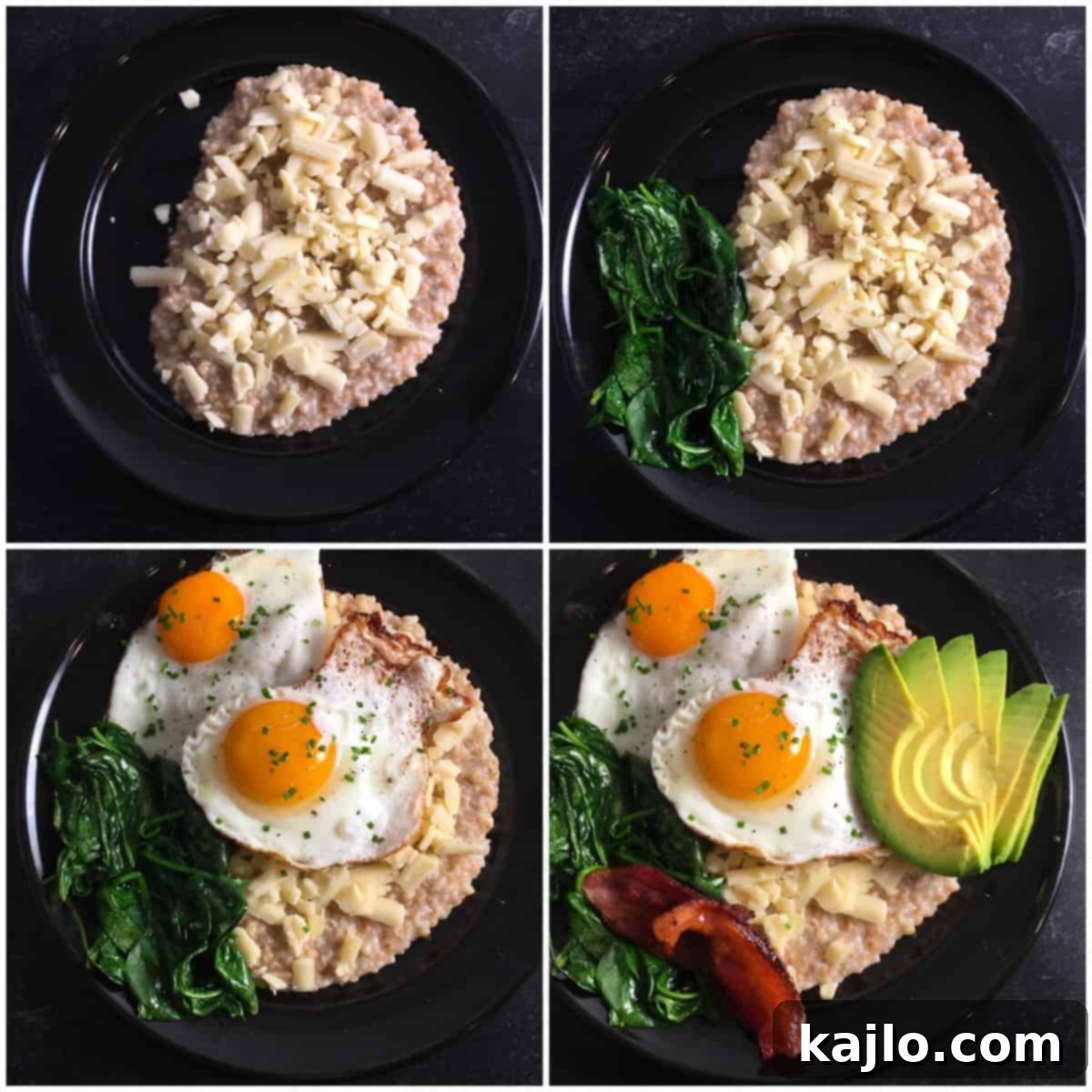 Savory Bacon Egg and Cheese Oatmeal 5 how to make instant pot savory oats