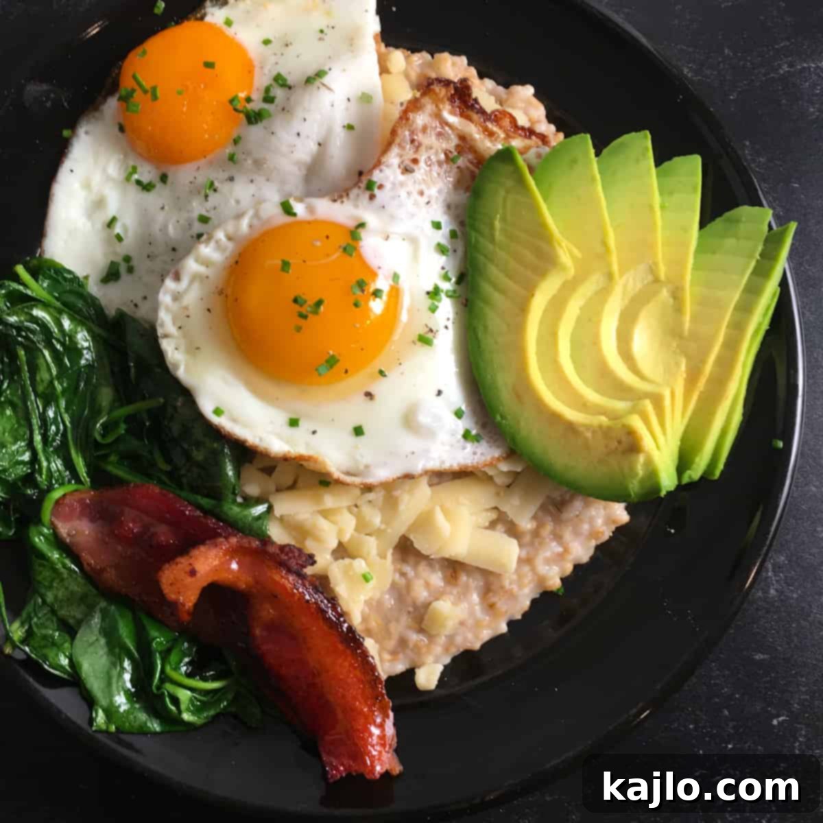 Savory Bacon Egg and Cheese Oatmeal 6 savory oatmeal instant pot