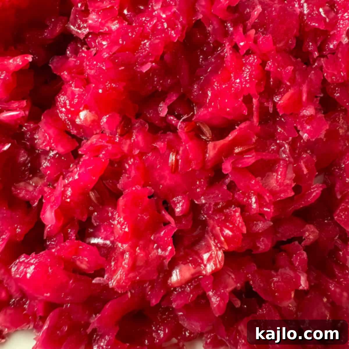 Fermented red cabbage indicating acidity