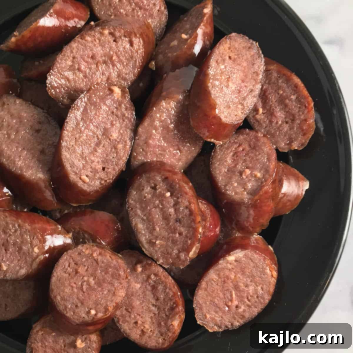 air fryer polish sausage served