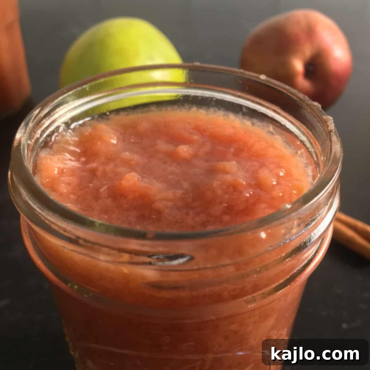A close-up of the no-sugar-added applesauce substitute