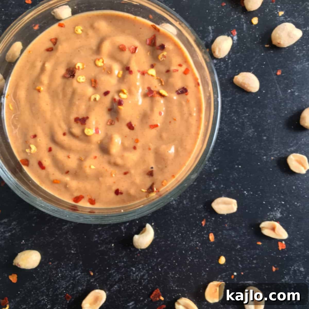 Keto Sugar Free Peanut Sauce Recipe 7 Keto peanut sauce in a glass jar, ready for storage
