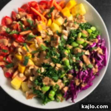 Keto Sugar Free Peanut Sauce Recipe 8 Rainbow veggie bowls with homemade keto peanut sauce