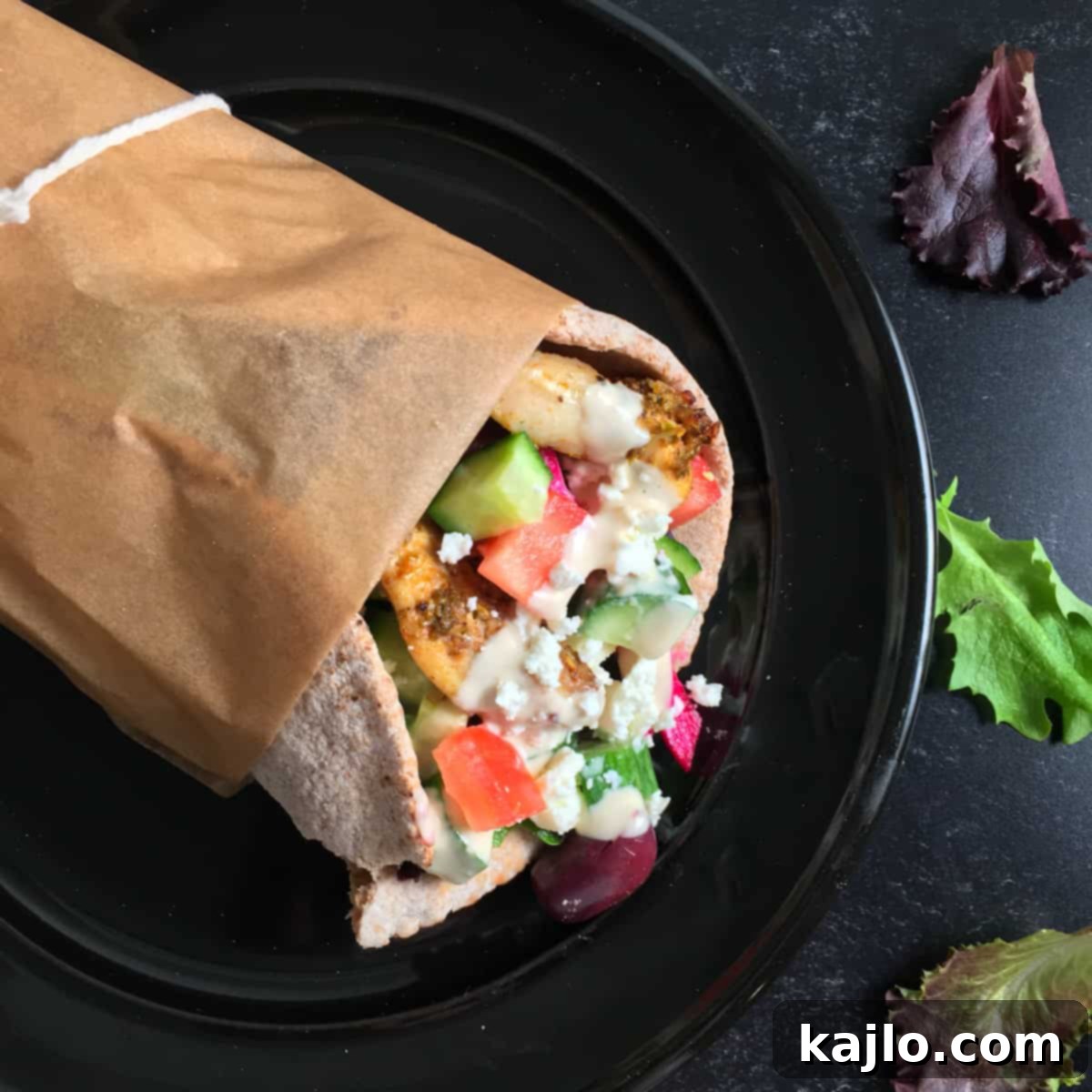 air fryer chicken shawarma wrap