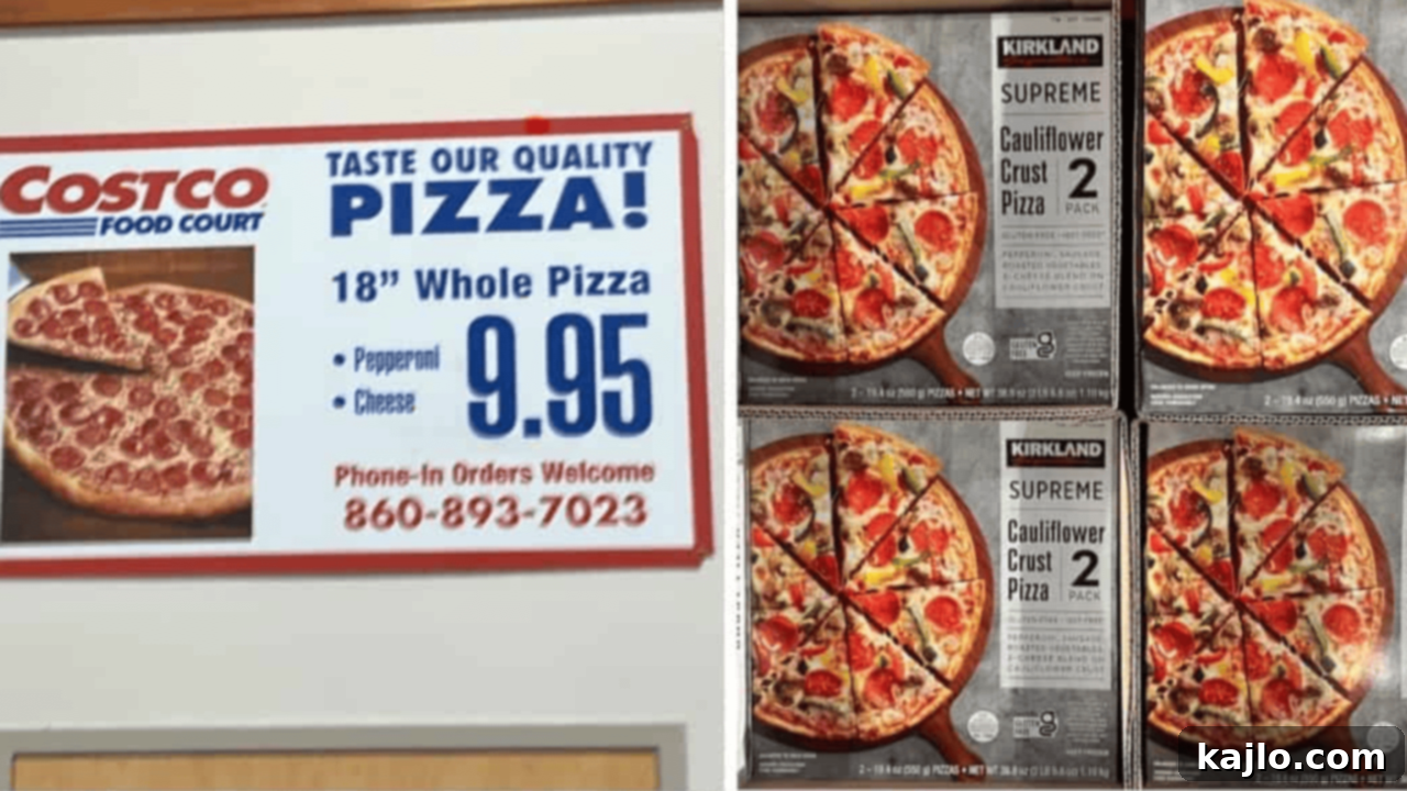 Large Costco Pizza with generous toppings, an economical choice for families