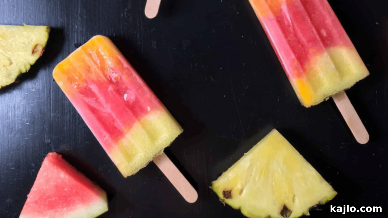 Watermelon mango popsicles