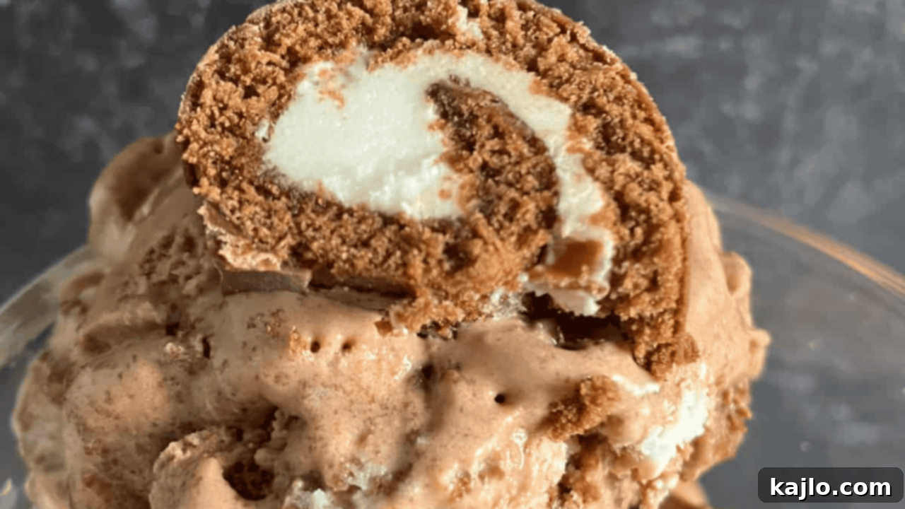 Swiss roll ice cream