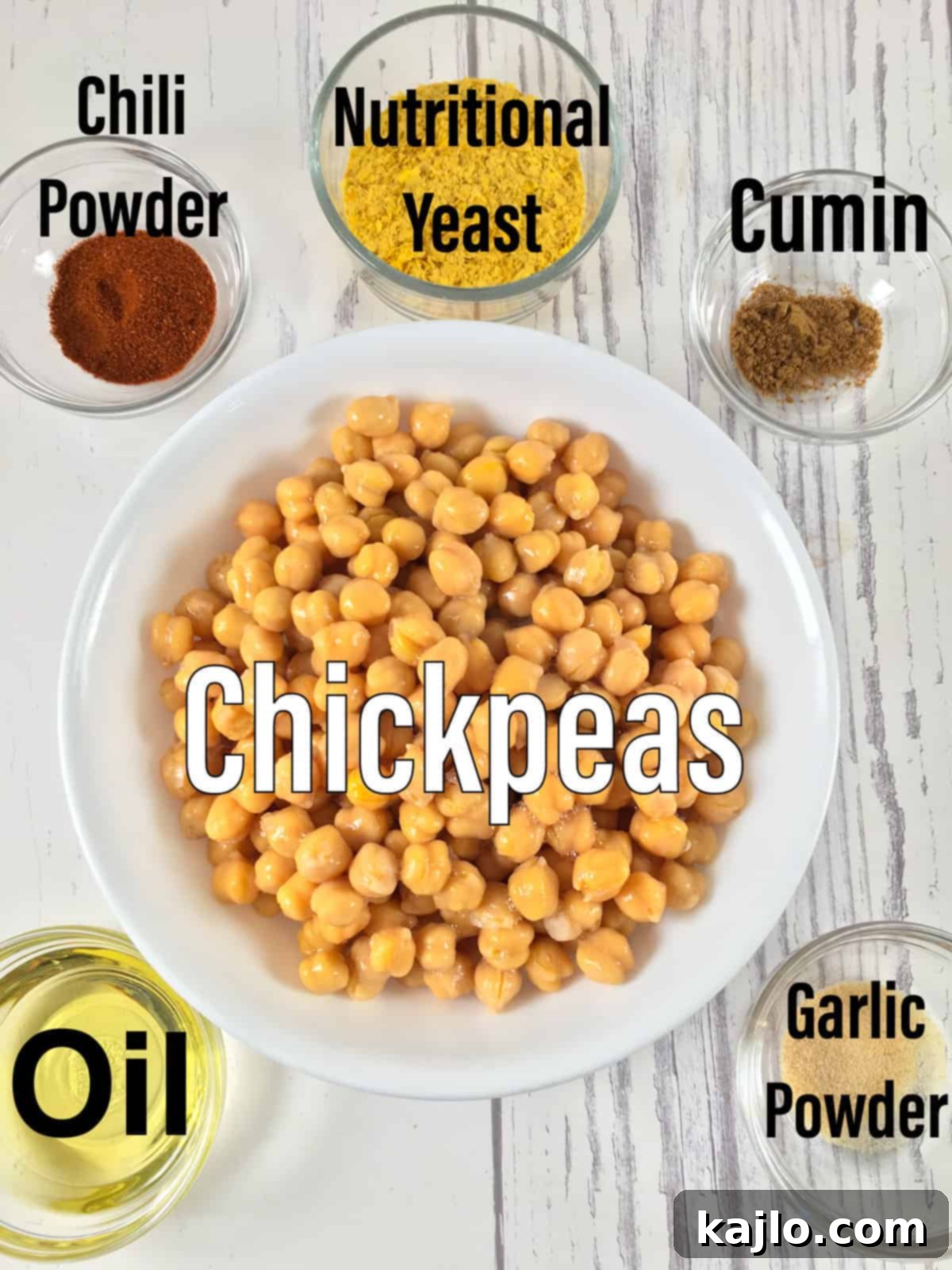 Crunchy Air Fryer Chickpea Snacks 3 air fryer chickpeas ingredients