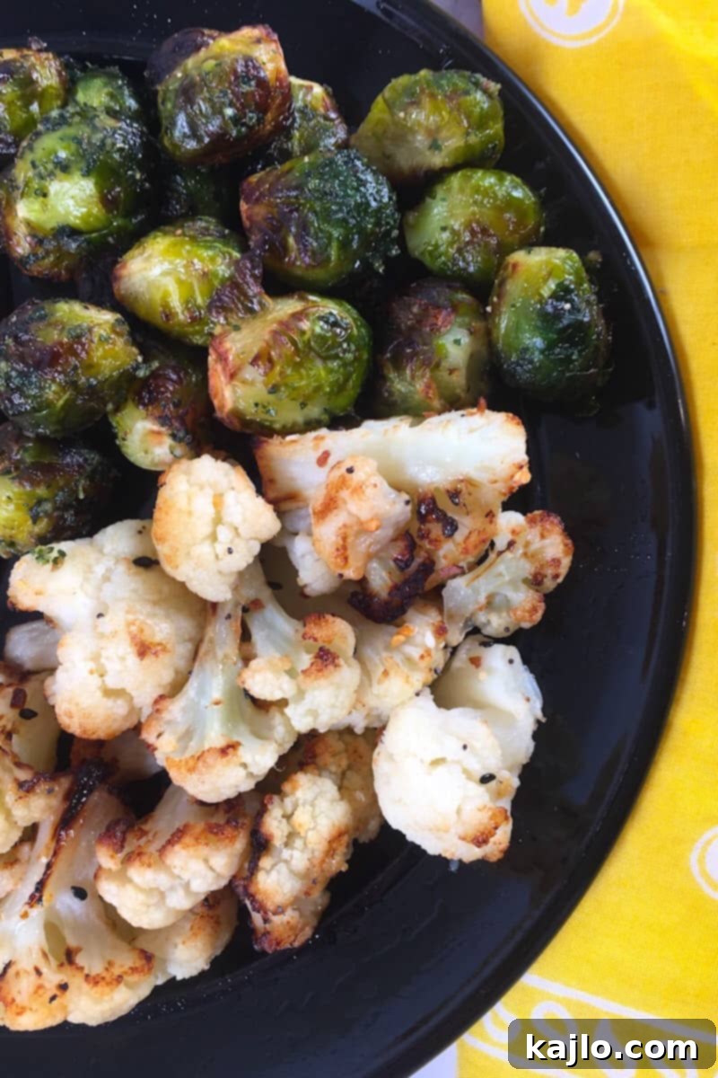 Crispy Air Fryer Frozen Vegetables 15 frozen cauliflower and brussels sprouts air fried