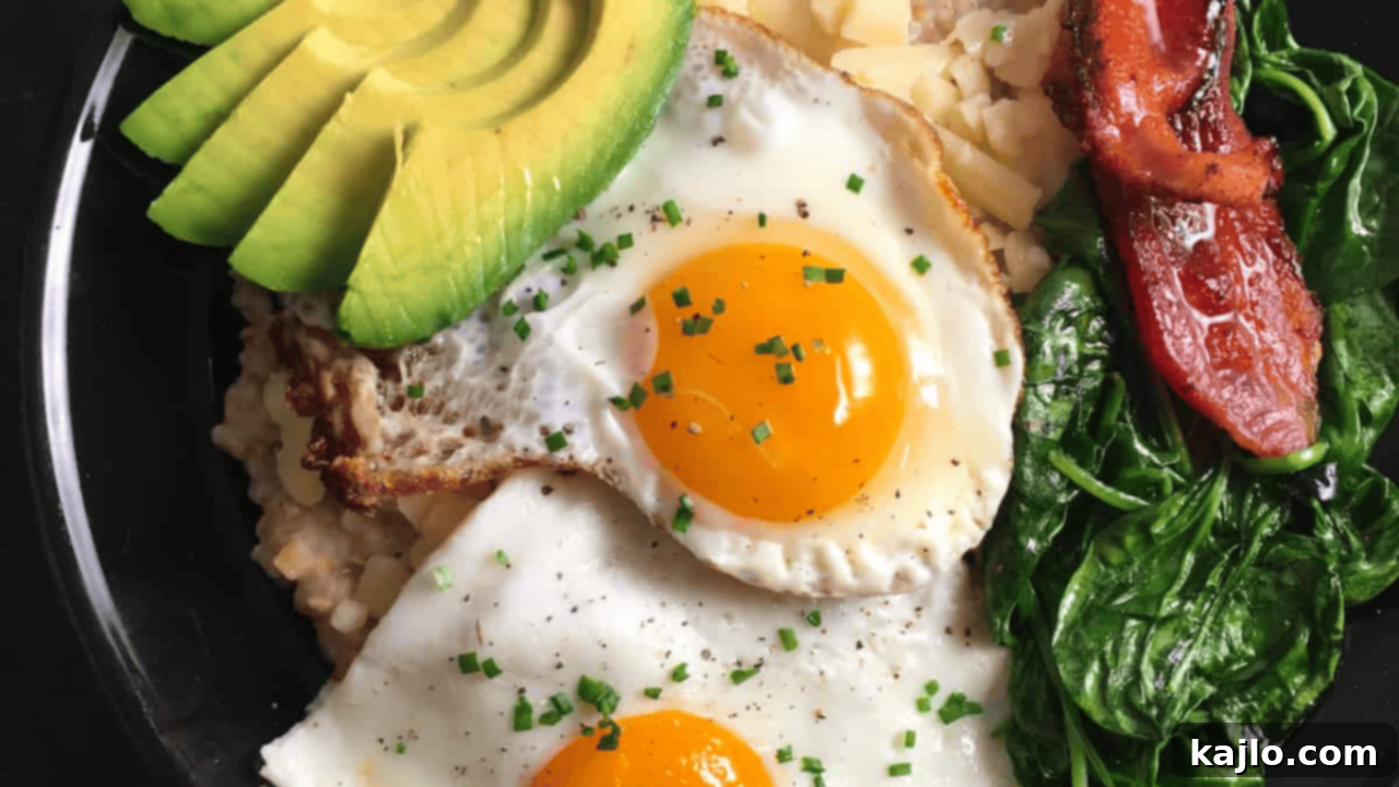 6 Easy Dishes Transformed By An Egg 6 Savory Oats with Bacon, Egg, and Cheese