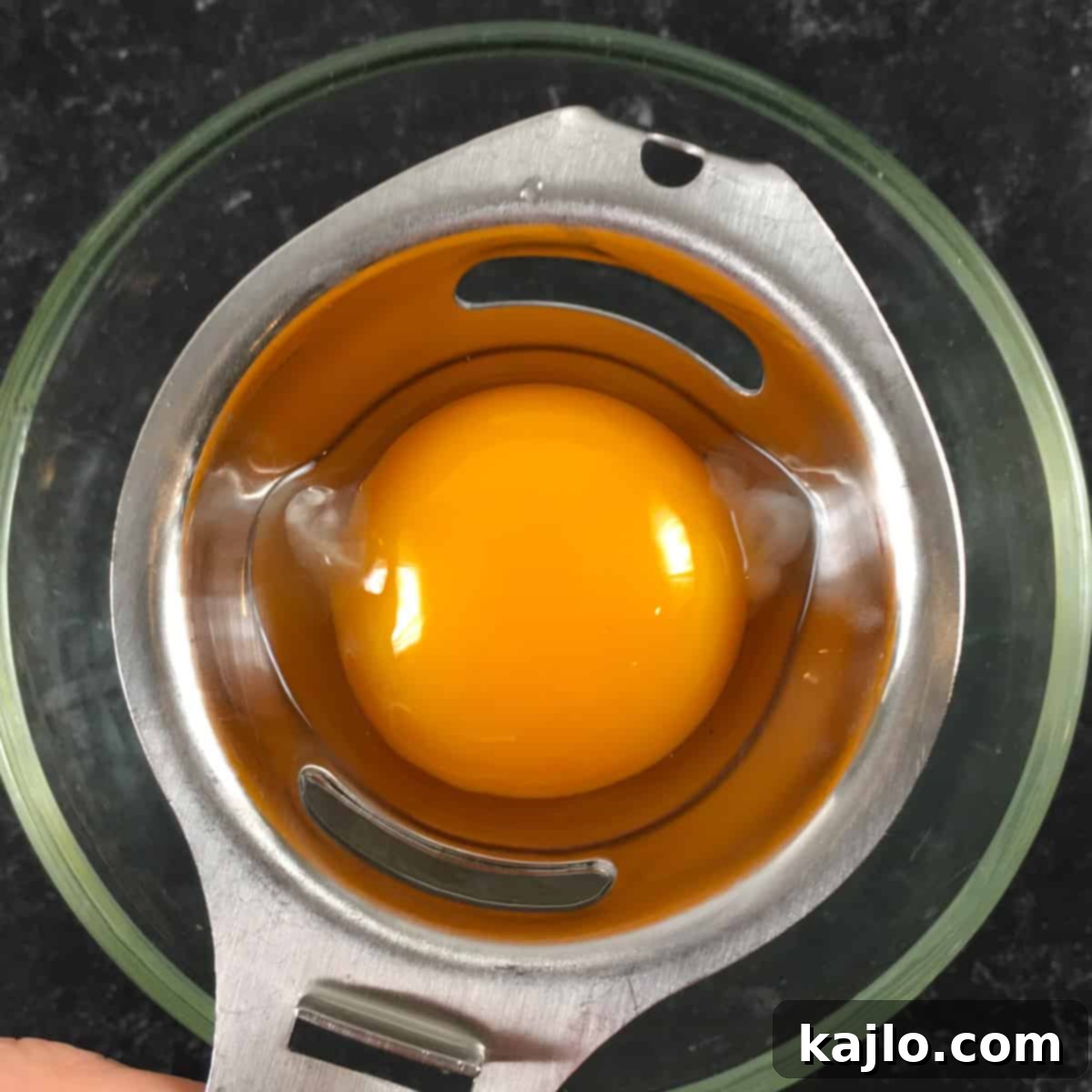 Air Fryer Keto Low Carb Egg Muffins Recipe 5 Egg separator in action