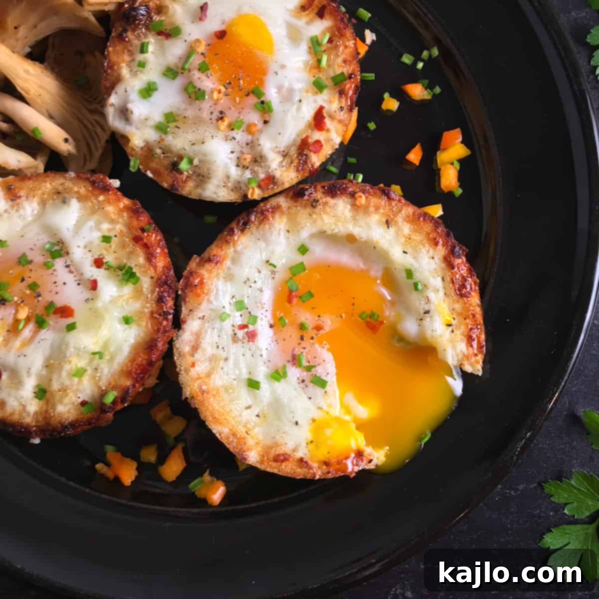 Air Fryer Keto Low Carb Egg Muffins Recipe 9 Air fryer egg cups cooking in silicone molds