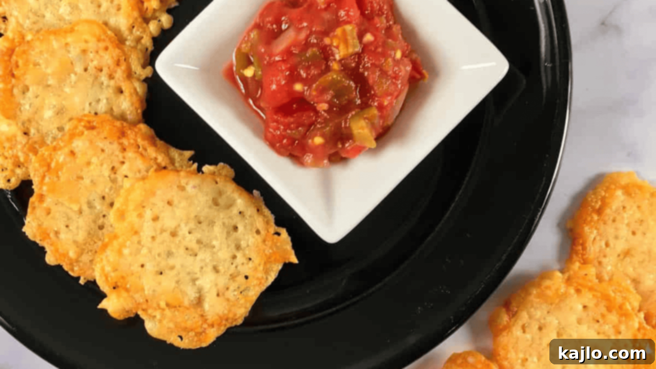 Two-Ingredient Wonders: Quick and Delicious 3 Golden-brown, lacy Parmesan crisps