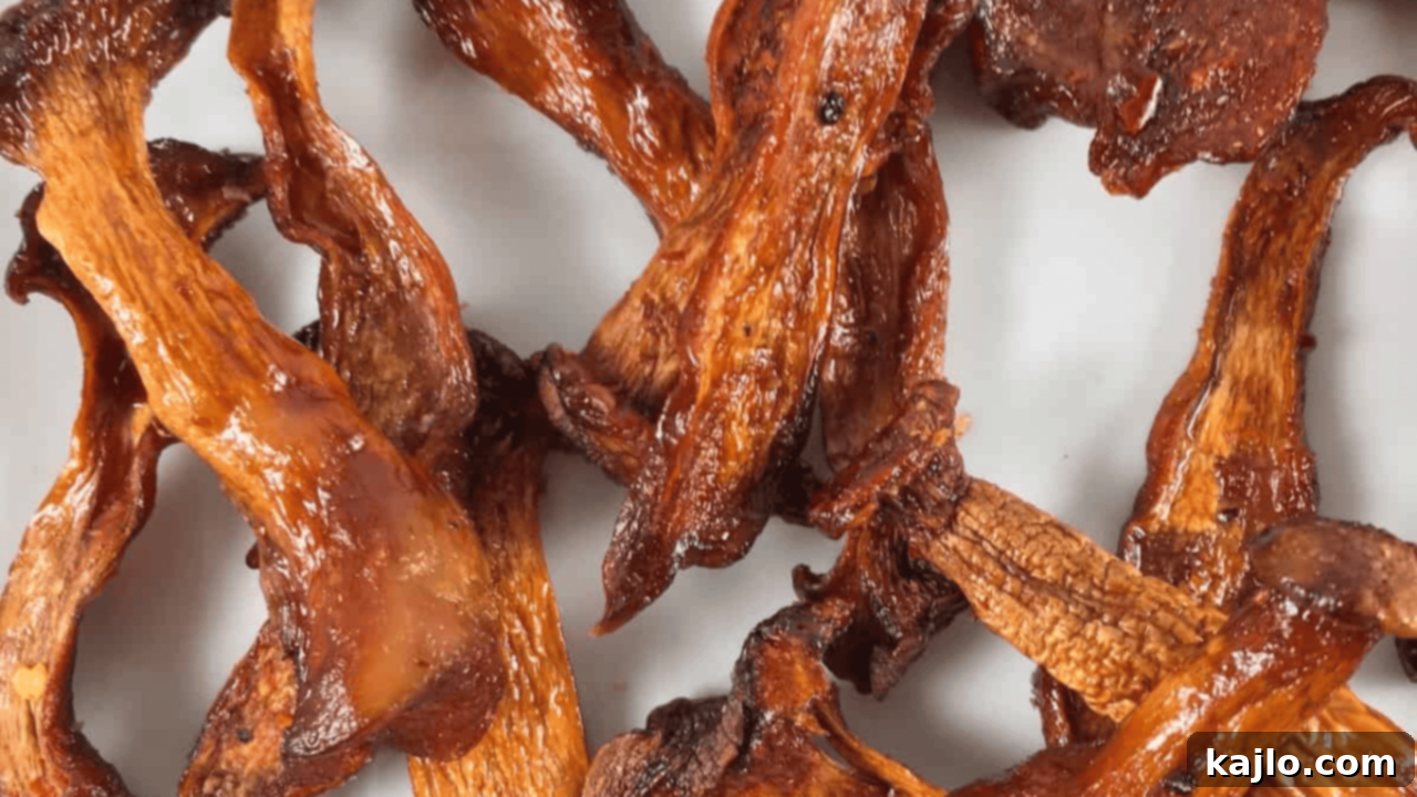 You'll Swear These 10 Recipes Aren't Vegan 11 Air Fryer Vegan Jerky - Oyster Mushroom Jerky