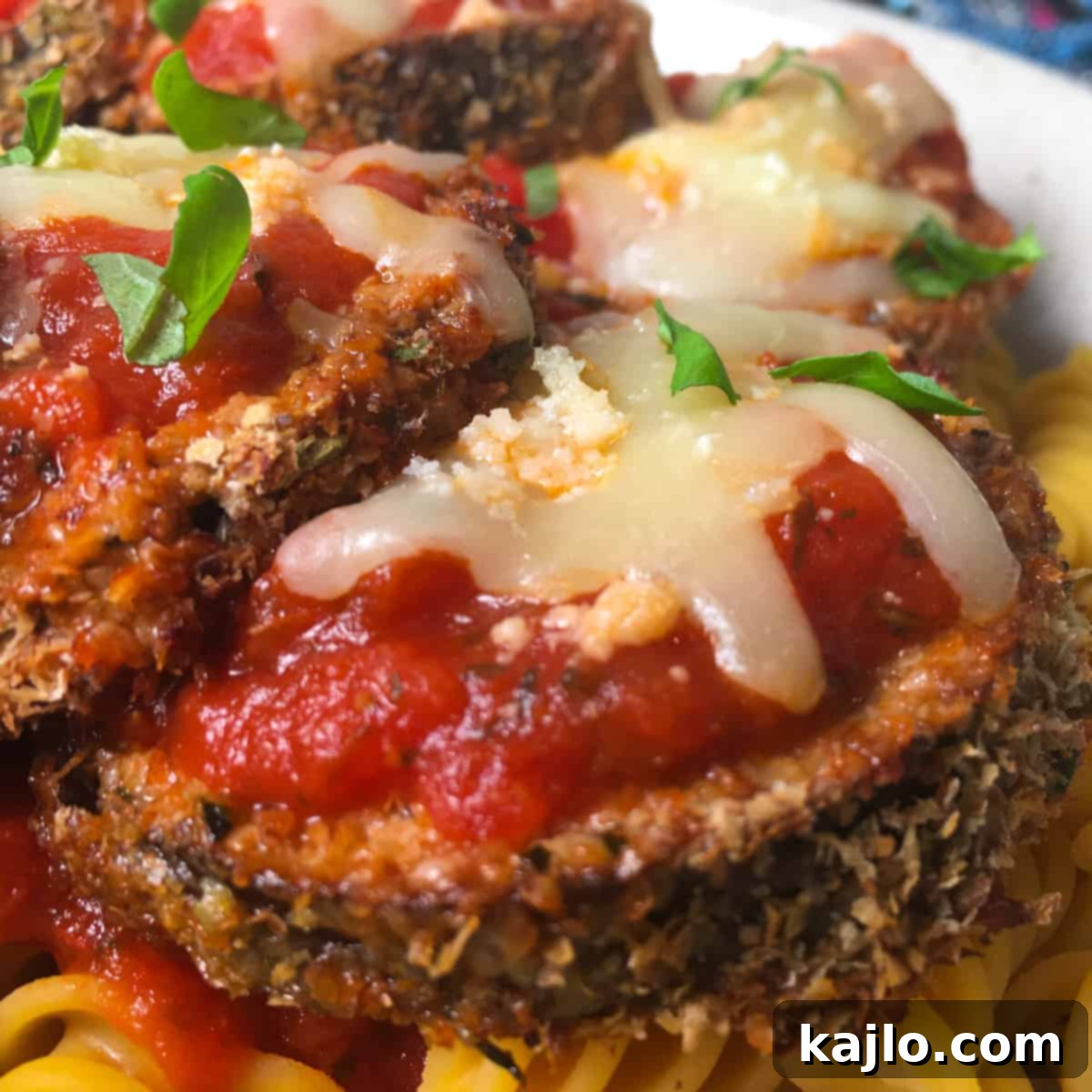 Crispy Air Fryer Eggplant Parmesan 2 Air Fryer Eggplant Parmesan - golden and crispy