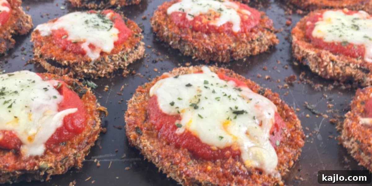 Crispy Air Fryer Eggplant Parmesan 9 eggplant parmesan bites healthy baked recipe