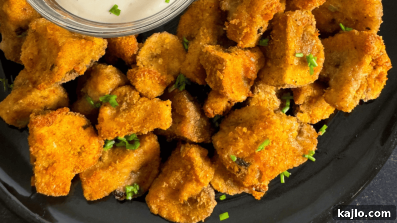 Effortless Eating for Your Busiest Days 3 Golden brown air fryer breaded mushrooms