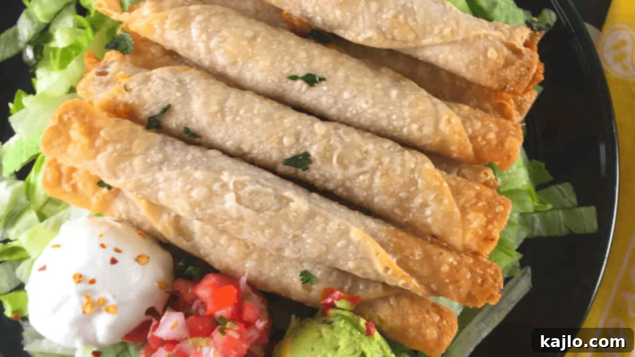 10 Irresistible Starters for Your Perfect Night In 11 Crispy golden air fryer taquitos or flautas, perfectly cooked and ready to dip.