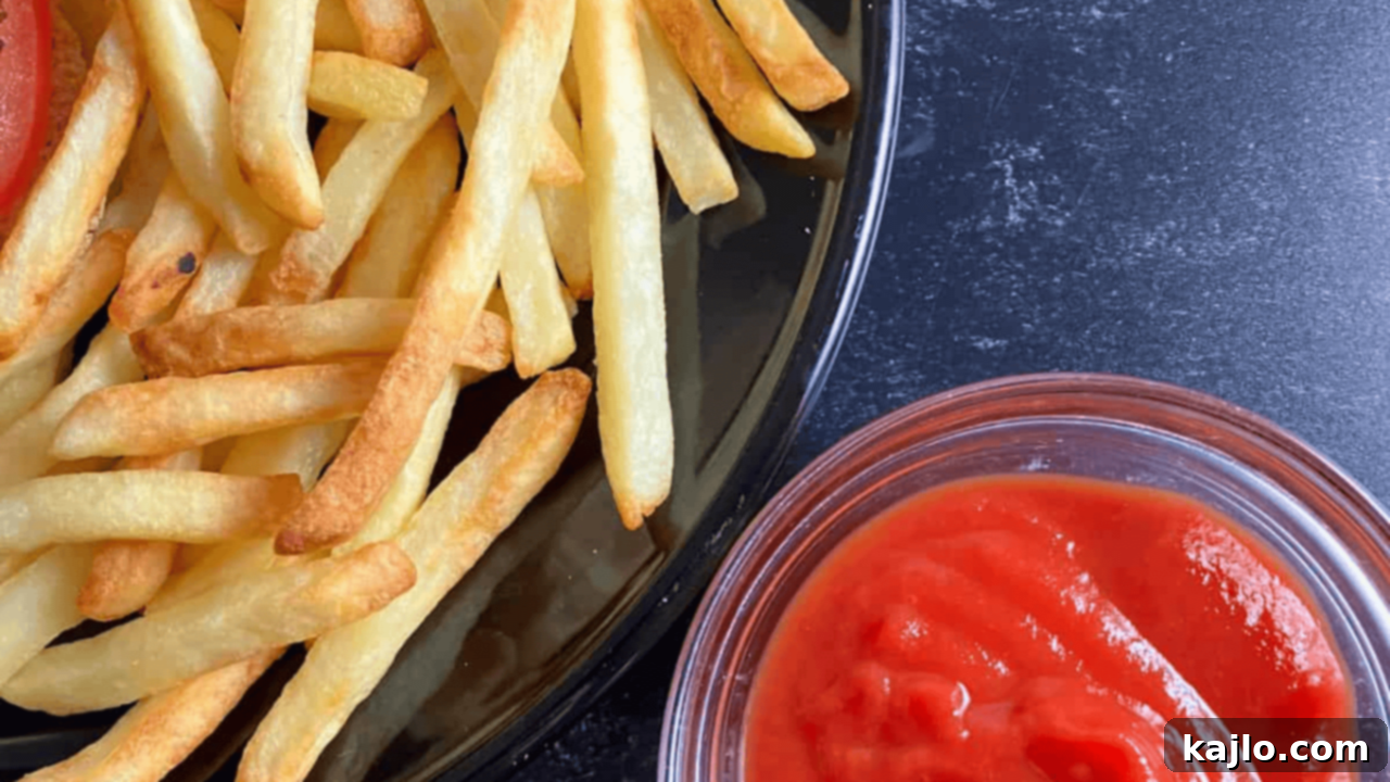 10 Irresistible Starters for Your Perfect Night In 3 Perfectly crispy air fryer frozen french fries, golden brown and ready to serve.
