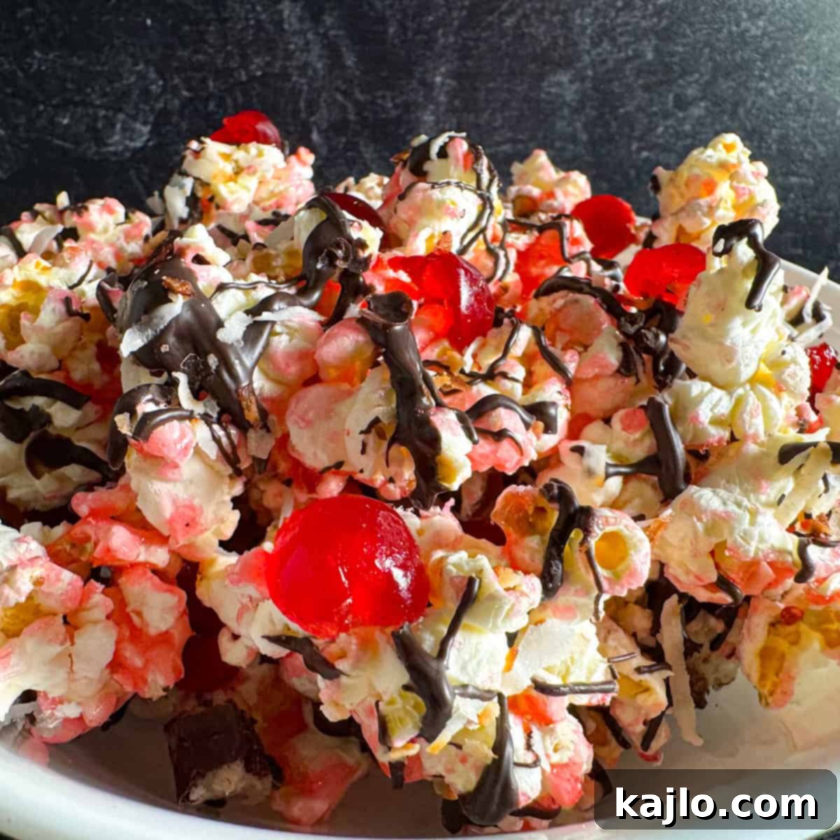 Pink Cherry Popcorn Delight 8 popcorn candied cherries