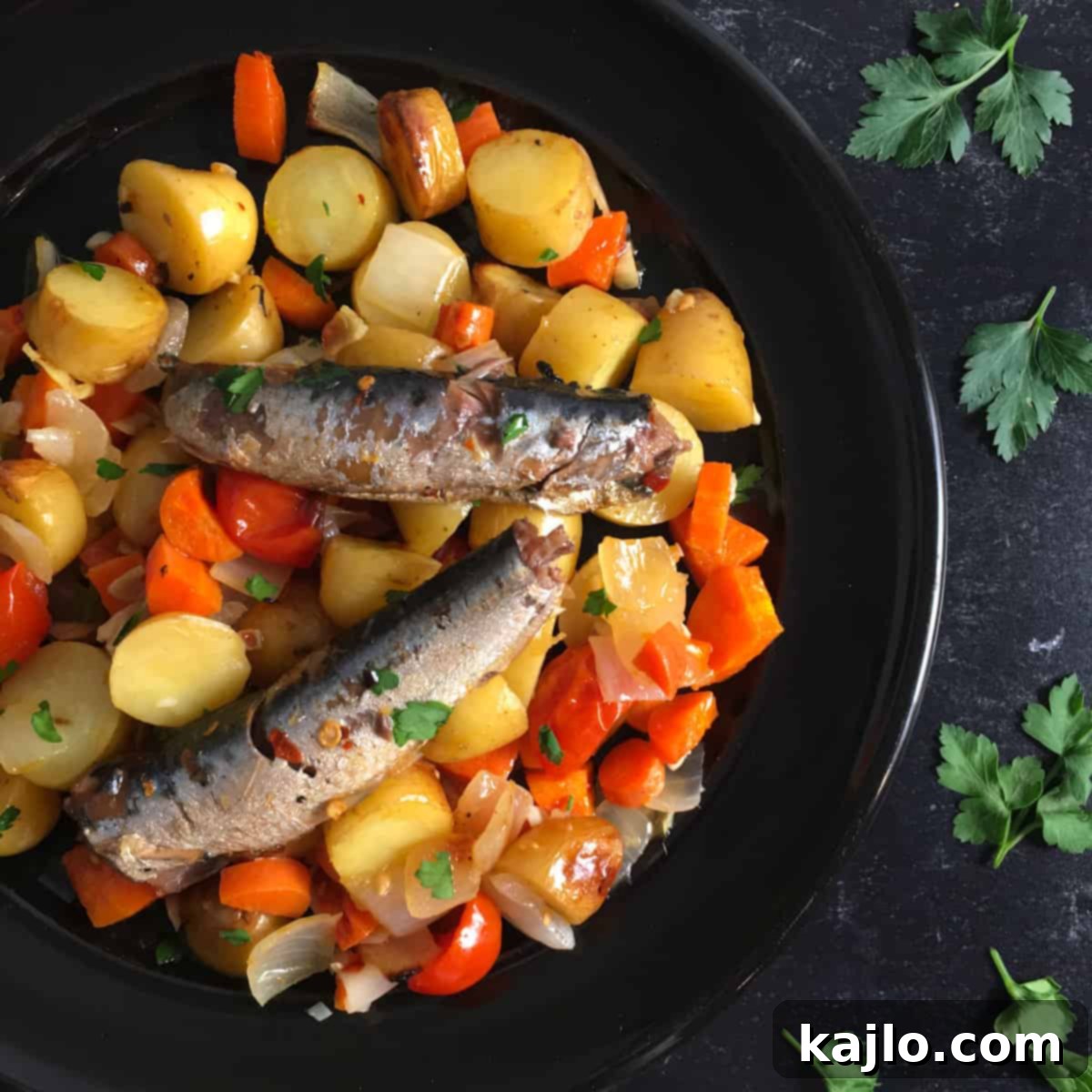 sardine bake in a bowl for leftovers
