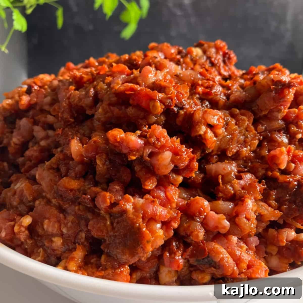 Crafting Authentic Mexican Chorizo at Home 11 Close-up of cooked Mexican chorizo in a pan