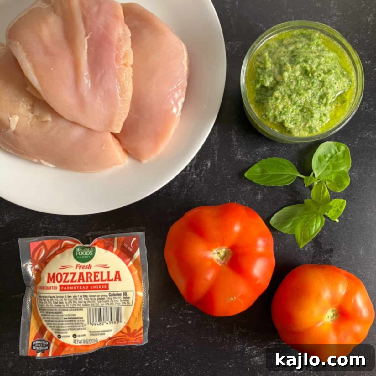 Keto Air Fryer Caprese Pesto Chicken 3 caprese chicken ingredients