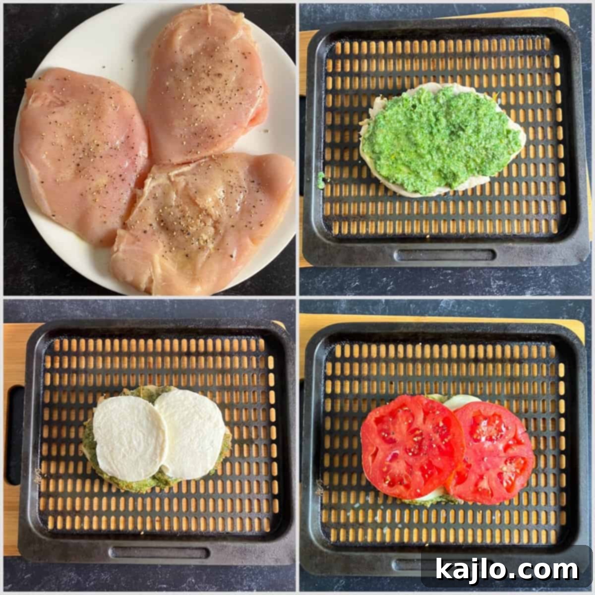 Keto Air Fryer Caprese Pesto Chicken 4 how to make caprese chicken air fryer