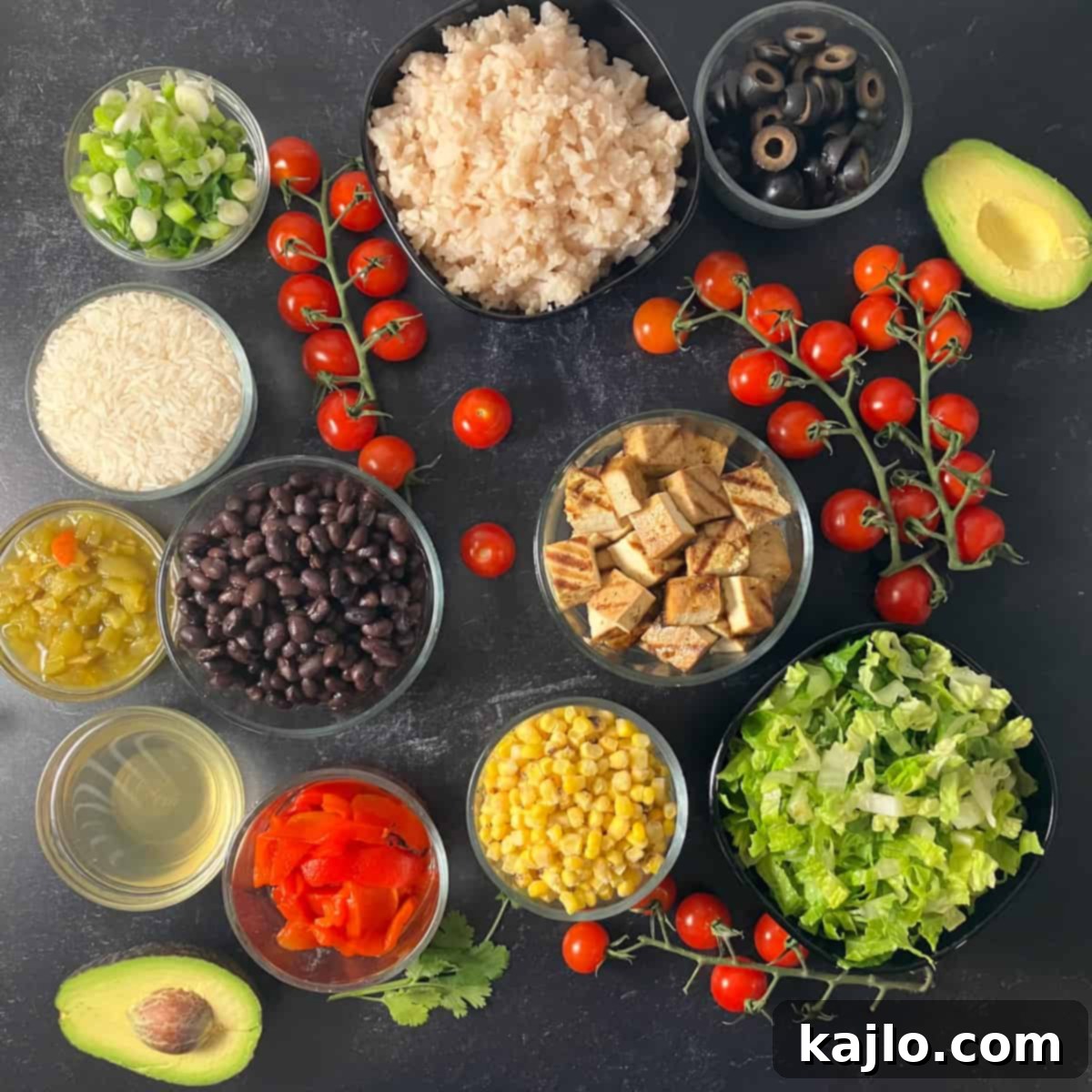 High Protein Mexican Tofu Power Bowl 3 mexican buddha bowls ingredients