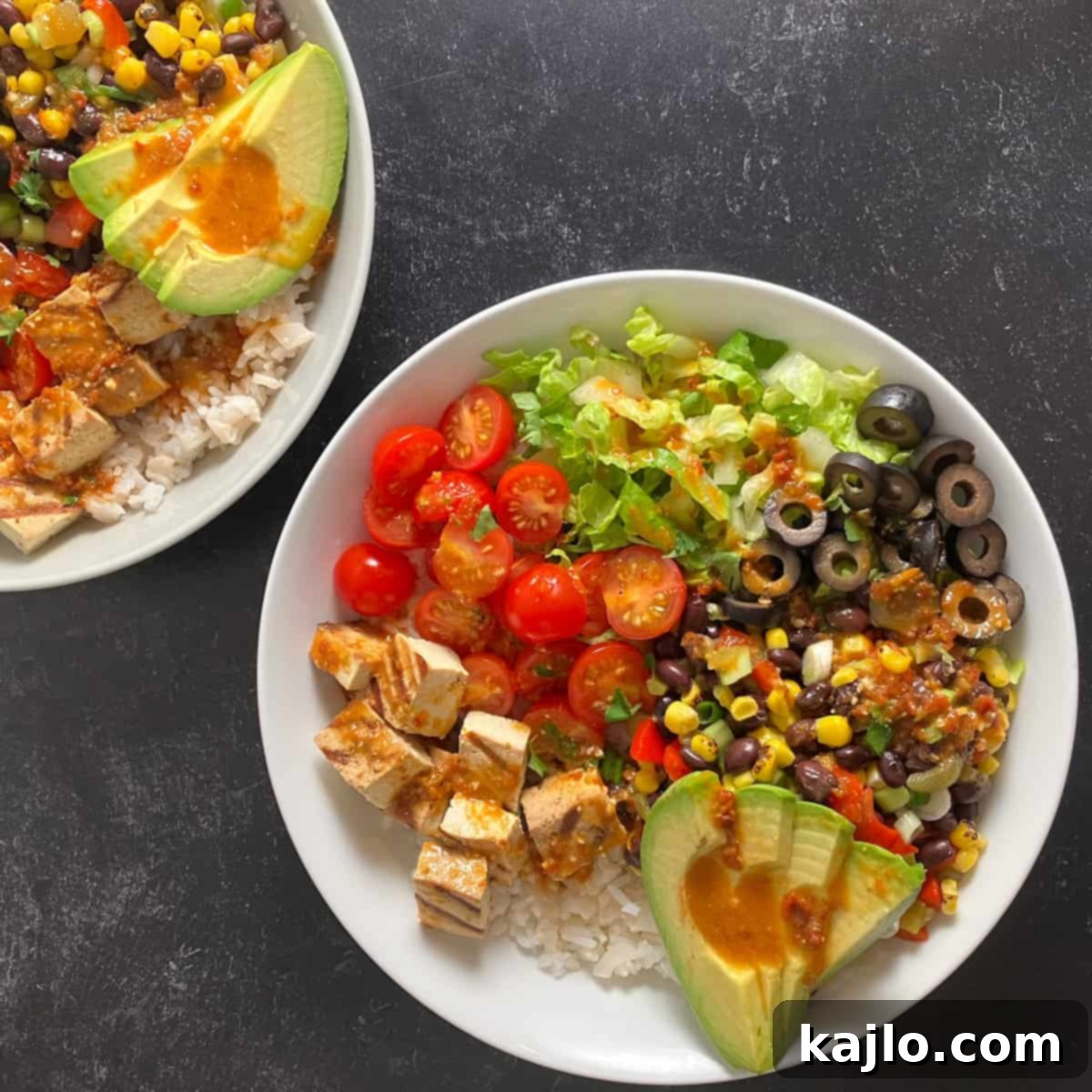 High Protein Mexican Tofu Power Bowl 6 protein bowls vegan