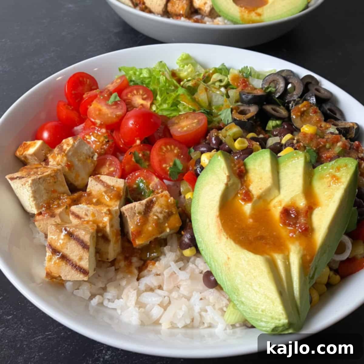 High Protein Mexican Tofu Power Bowl 7 vegan protein bowl