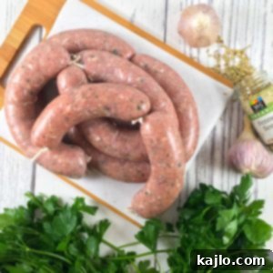 Italian fennel sausage square image, perfectly seasoned and ready for cooking.