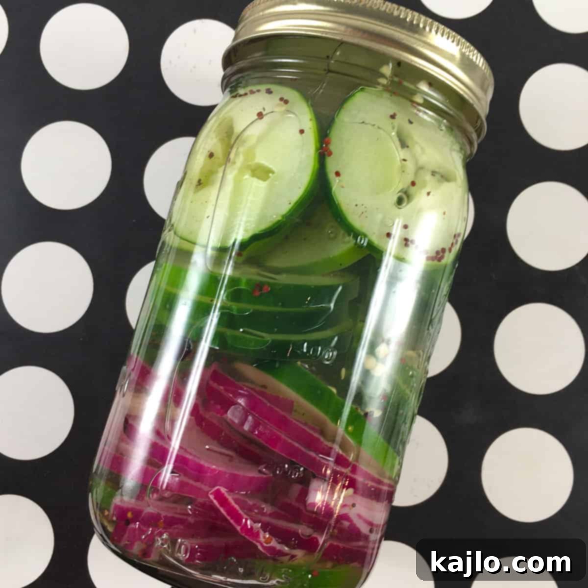 cucumbers and onions in jar