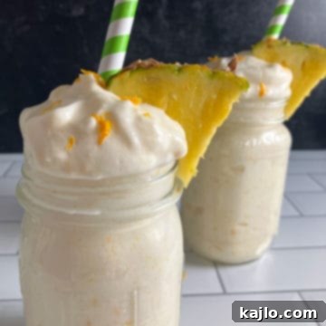 Guilt-Free Peach Pineapple Smoothie 8 Two glasses of peach pineapple smoothies