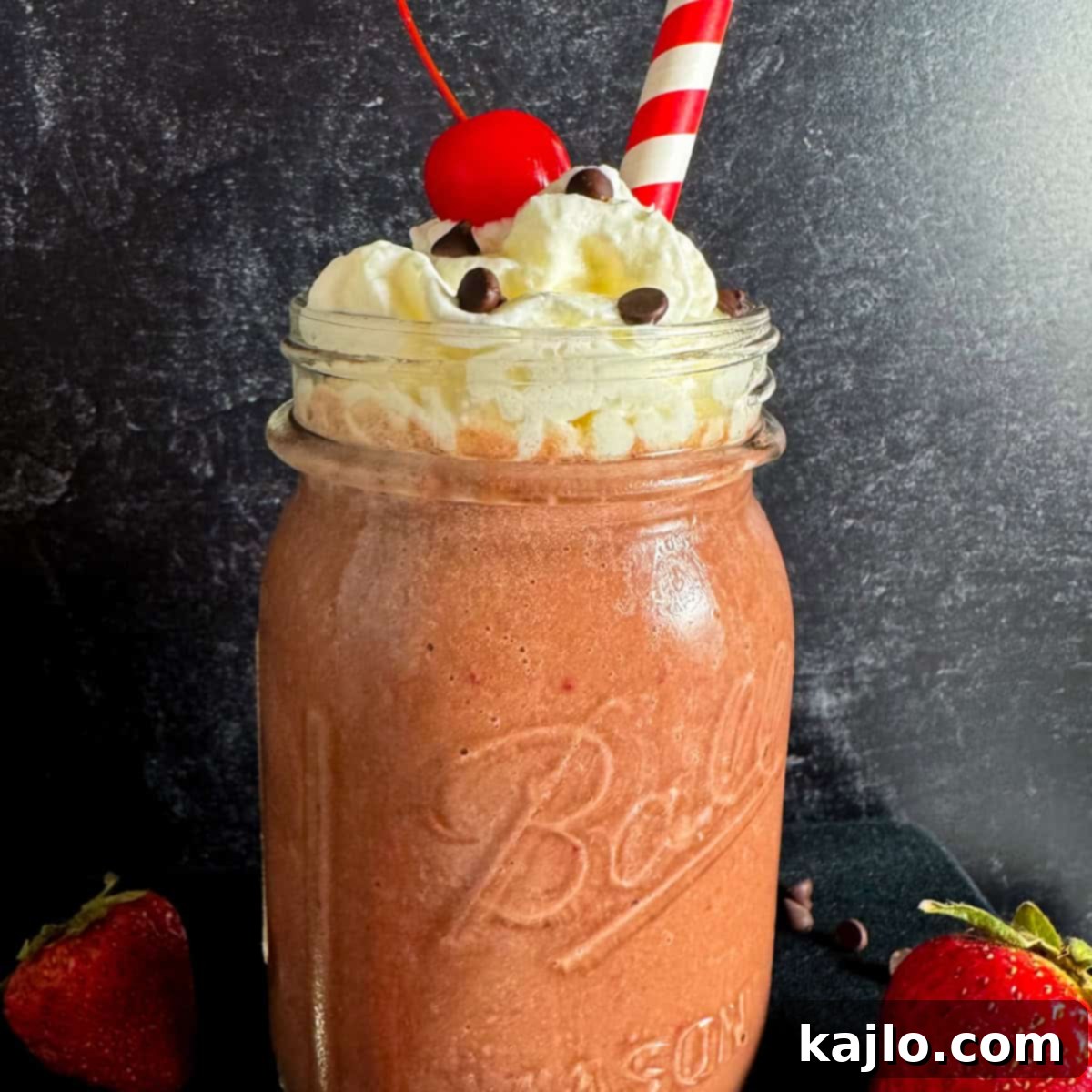 Decadent Strawberry Banana Chocolate Smoothie 5 banana split smoothie