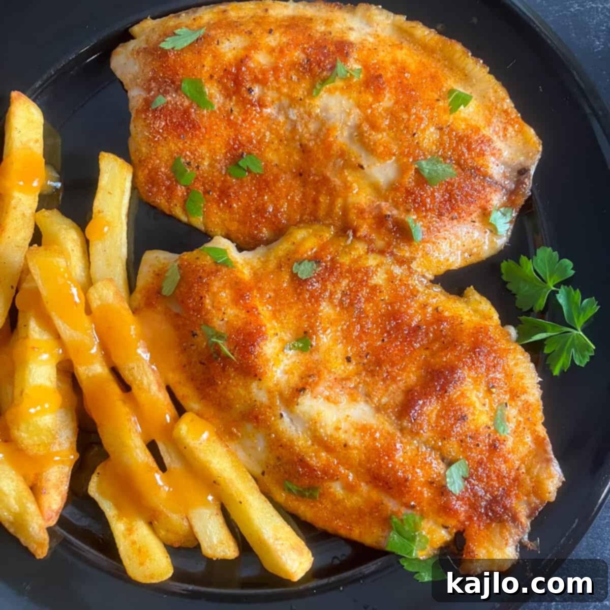 Easy Air Fryer Frozen Tilapia 8 Air fried frozen tilapia served with complementary side dishes.