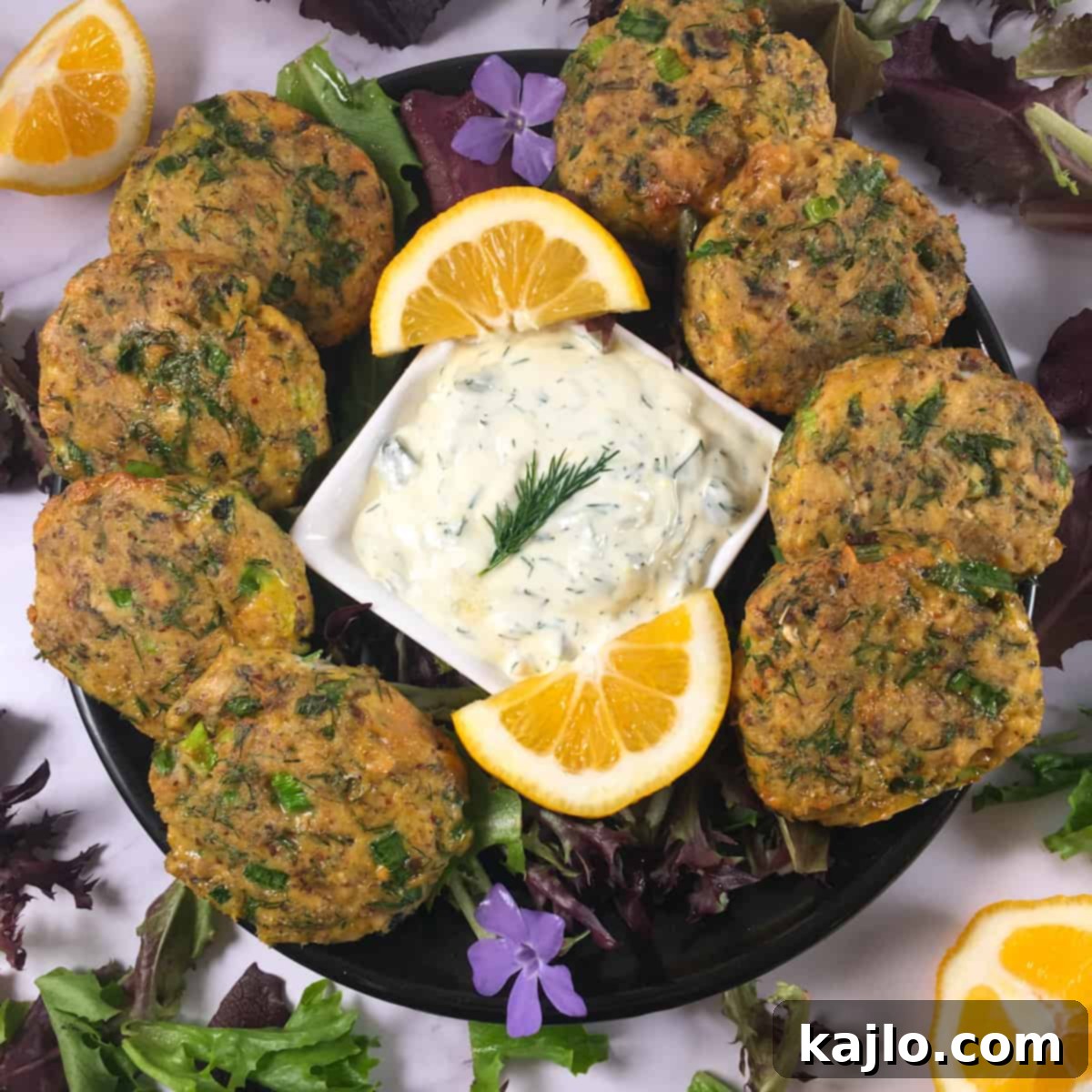 air fried salmon patties tartar sauce