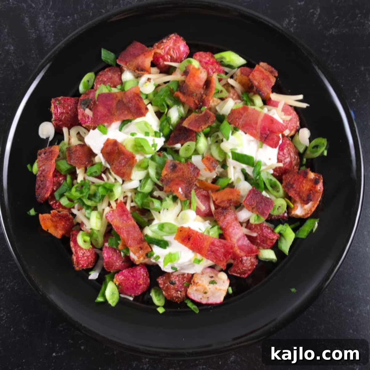 A delicious single serving of air fried radish, highlighting its golden-brown texture.