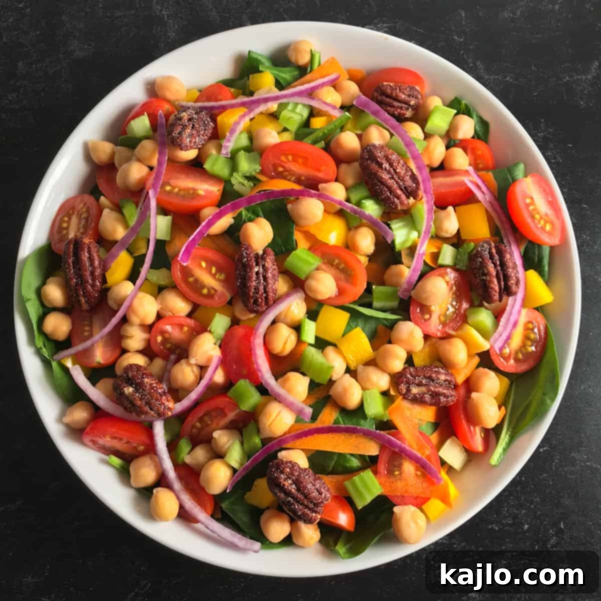 Salad spinach vegan ready to serve with other dishes