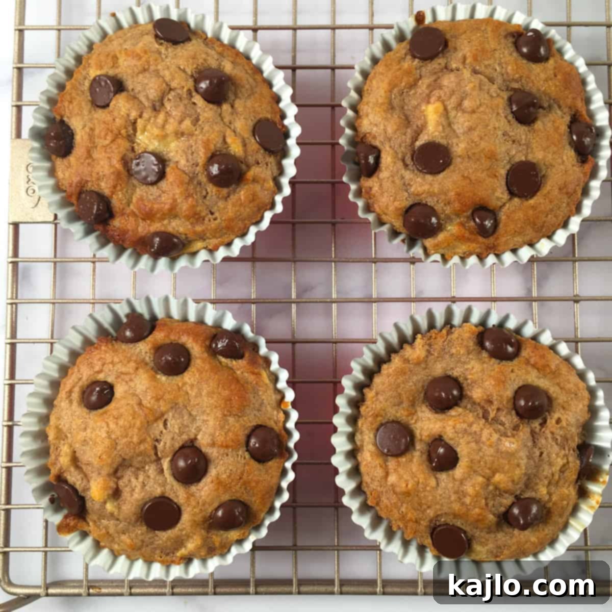 Delicious and healthy air fryer banana muffins ready to eat