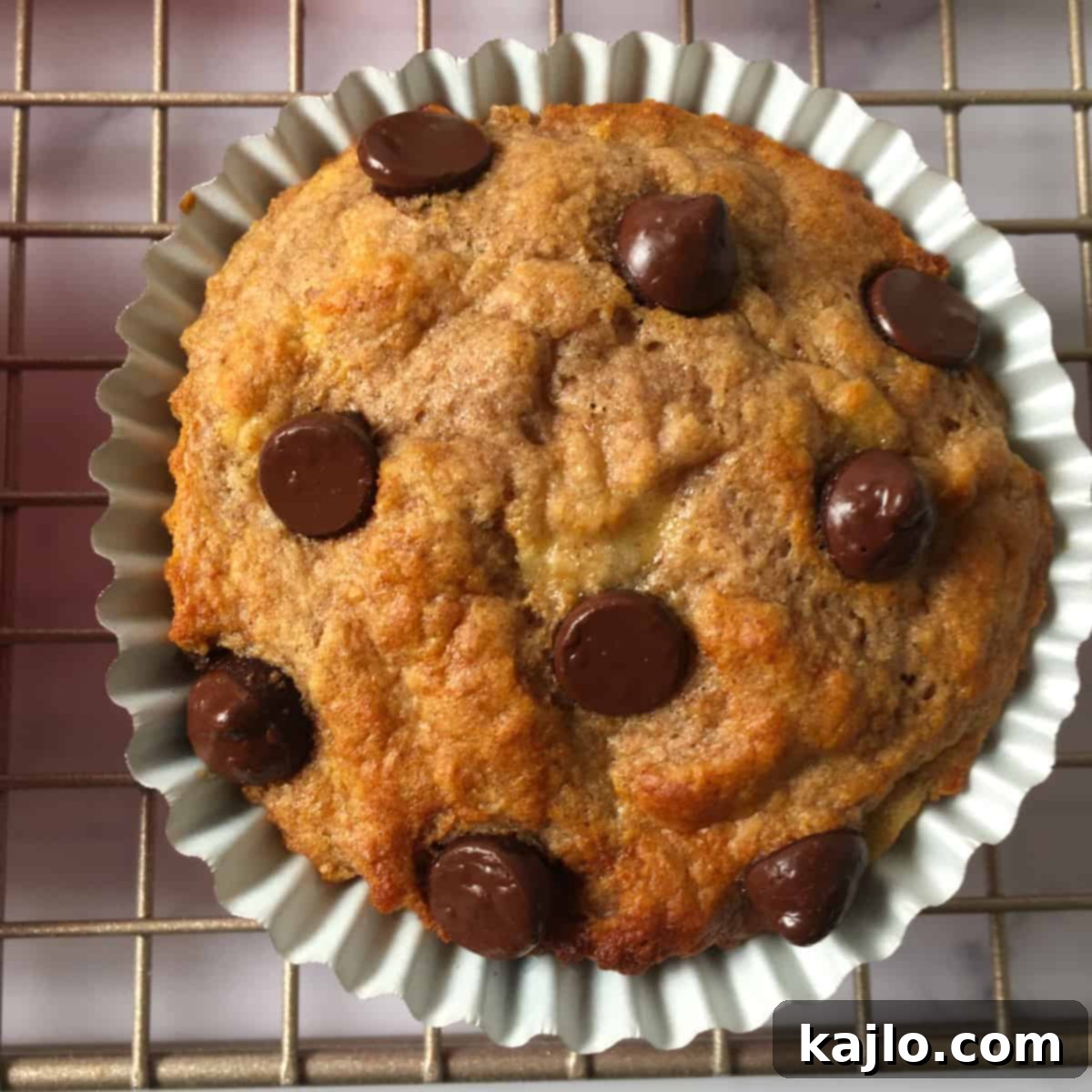 Air fryer muffins recipe with chocolate chips on top, ready for cooking